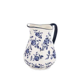 Ąsotis dekoratyvinis keramikinis baltas/mėlynas 18,5x16x13 cm 176047