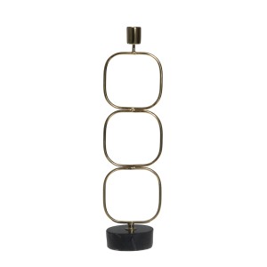 Žvakidė metalinė, juodos/aukso spalvos 10x8x38 cm 4Living 619176