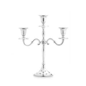 Žvakidė 3 žvakėm sidabrinės spalvos metalinė 9x22x27,5 cm Giftdecor 91445