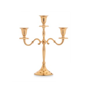 Žvakidė 3 žvakėm auksinės spalvos metalinė 9x22x27,5 cm Giftdecor 91454
