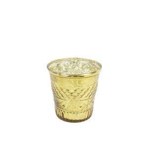 Žvakidė stiklinė D10,5xH10,5 cm aukso spalvos 103756