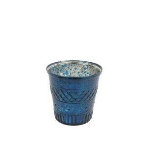 Žvakidė stiklinė D10,5xH10,5 cm mėlynos spalvos 103757