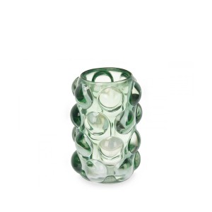 Žvakidė stiklinė 8,5x8,5x12,5 cm žalsvos spalvos Giftdecor 93707