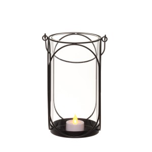 Žibintas metalinis, juodos spalvos 13x11x21 cm Zone 4Living 627247