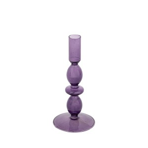 Žvakidė violetinė stiklinė D9xH19,5 cm Atmosphera 193778A