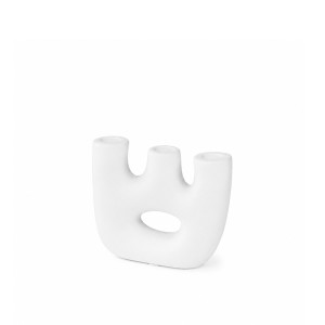 Žvakidė keramikinė 15x4,2x11,2 cm baltos sp.