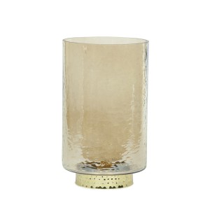 Žvakidė stiklinė gintaro spl. 15.5x15.5x25 cm  Art glass