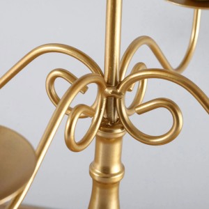 Žvakidė metalinė aukso sp. 24x24x30 cm HR-MCH012-5