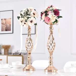 Žvakidė metalinė aukso sp. D1xH46 cm HR-MCH013