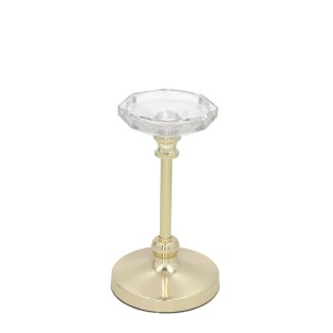 Žvakidė stiklinė/metalinė 11.5x21 cm aukso sp. 8445393495903