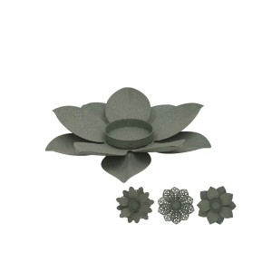 Žvakidė metalinė Gėlė 17x17x4 cm žalia (mix 3) 8445393433981