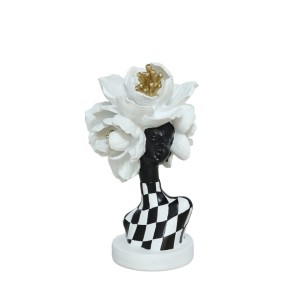 Figūrėlė Moteris su gėle balta sp. 14.5x14.5x26.5 cm MARCINA 8445393576282