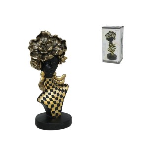 Figūrėlė Moteris su gėle aukso sp. 11x13x30 cm DIANA 8445393576237