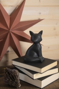 Figūrėlė Lapė porcelianinė 10x8,5x15 cm juodos spalvos Winteria 626970