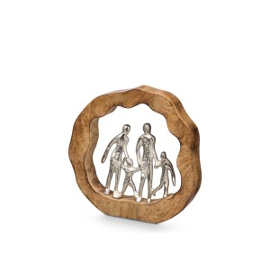 Dekoracija pastatoma Šeima metalinė, sidabro spalva 5x25x24 cm Giftdecor 75550