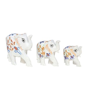 Figūrėlės Drambliai 3 vnt. 7-10-12 cm medis 8445393168869