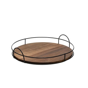 Padėklas medinis/metalinis D34xH7 cm Secret de Gourmet 207101