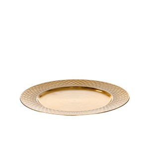 Padėklas plastikinis aukso spalvos D33xH3 cm Giftdecor 11201