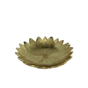 Padėklas dekoratyvinis 20x20x4 cm Lapai, aukso sp. 8445393042916