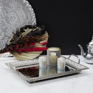 Padėklas metalinis veidrodinis su rankenomis 42,8x7x32 cm Home Deco KA0111