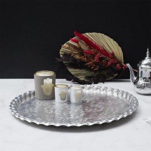 Padėklas metalinis sidabro sp. D47,5 cm Home Deco KA0115