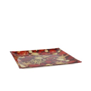 Dekoratyvinis padėklas stiklinis kalėdinis 30 cm (mix 2) 8445393064048 kld