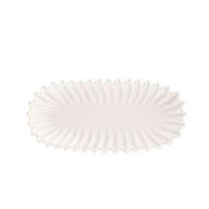 Padėklas dekoratyvinis keramikinis baltas 5,5x28x12 cm