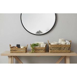 Krepšys pintas iš jūros žolės 3 vnt 30x20x12/25x16x10/20x12x9 cm Privilege