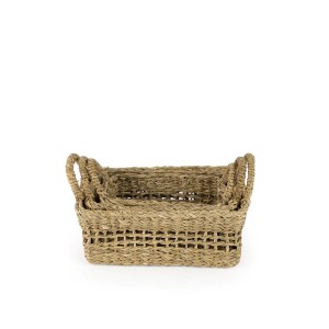 Krepšys pintas iš jūros žolės 3 vnt 30x20x12/25x16x10/20x12x9 cm Privilege