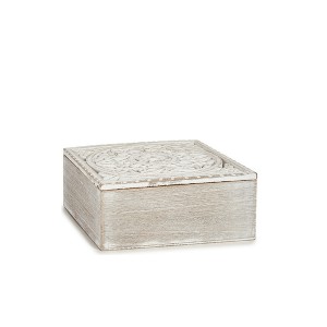 Dėžutė medinė balta 16,5x19,5x8 cm Giftdecor 77965