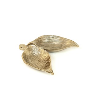 Dekoratyvinė lėkštelė metalinė Lapai 12.5x16x3.5 cm DECOSILUET