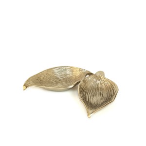 Dekoratyvinė lėkštelė metalinė Lapai 12.5x16x3.5 cm DECOSILUET