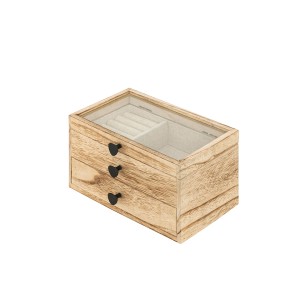 Dėžutė papuošalams su stalčiuku 20x11,5x13 cm medinė Atmosphera 203956