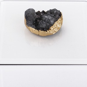 Dėžutė papuošalams stiklinė balta su agatu 8x12x12cm 169319