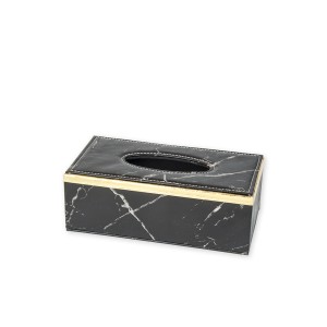 Dėžutė servetėlėms odos imitacija juoda 24x12x8.5 cm