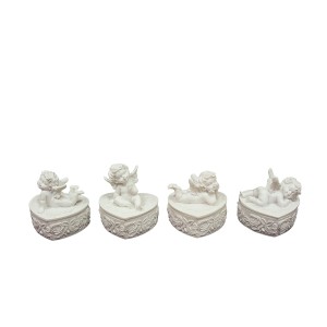 Dėžutė Angelas polirezin. balta 9,5-8x8x6,5 cm (mix) 55134