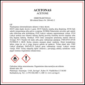 Acetonas 0.5 l  SAVEX
