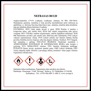 Nefrasas 80/120 plastikinėje statinėse 160 kg ( 220 l)  SAVEX