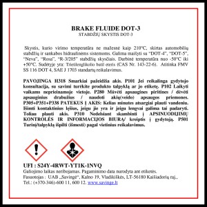 Stabdžių skystis DOT-3 0.5 kg SAVEX