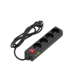 Ilgintuvas elektros 1.5 m 4 vt. juodas su įžem. su jungt. 72630 Vorel