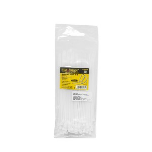 Dirželiai laidams 2,5x150 mm 100 vnt. balti 1790062W Crownman (125)