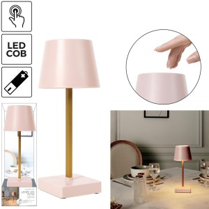 Šviestuvas stalinis liečiamas 10,5x26x10,5 cm rožinis 3AAA Home Deco LA10490