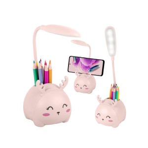 Šviestuvas-naktinė lempa stalinis vaikiškas, rožinė sp. 3W LED USB 12274_R
