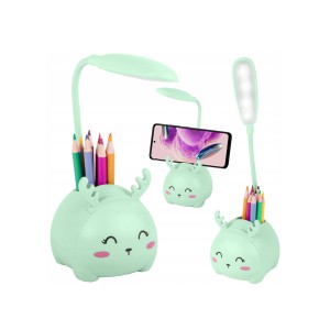Šviestuvas-naktinė lempa stalinis vaikiškas, žalia 3W LED USB 12274_Z