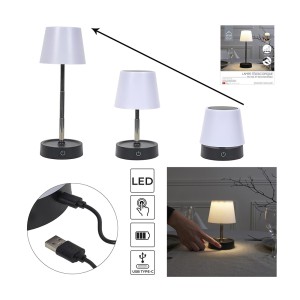 Šviestuvas teleskopiniu stovu 10,6x29,5x10,6 cm baltas USB Home Deco LA0085