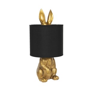 Šviestuvas juodas/auksinis Kiškis  20x43 cm E27/max 1x60W Clayre
