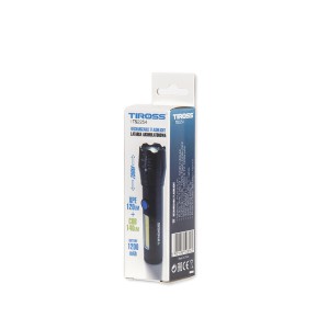 Žibintuvėlis pakraunamas 1200mAh 120lm+140lm TIROSS TS2254