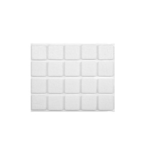 Padukai baldams iš veltinio 20*20 mm 20 vnt. balti 74841