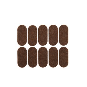 Padukai baldams iš veltinio 20*45 mm 10 vnt. ovalūs rudi 74866