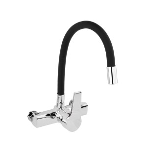 Maišytuvas kriauklei sieninis lankstus juodas 75670 FALA